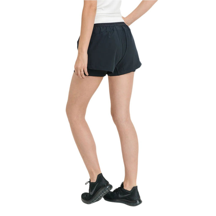 Mono B Running Shorts with shorts - Black - Back View