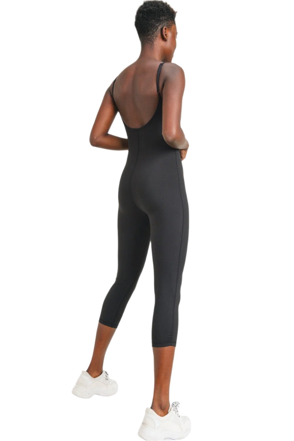 Mono B low back unitard 7/8 length - Black - Back Side Full View2