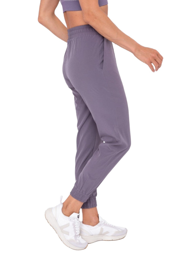 Mono B Essential Athleisure Joggers AP7033 - Purple - Side View