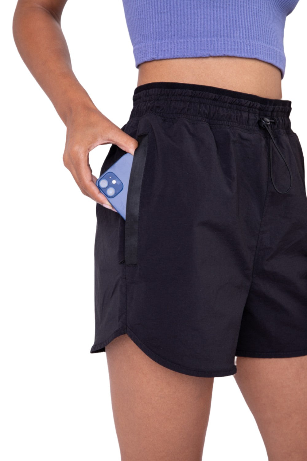 Mono B Toggle Drawstring Shorts AP7043 - Black - Rear View2