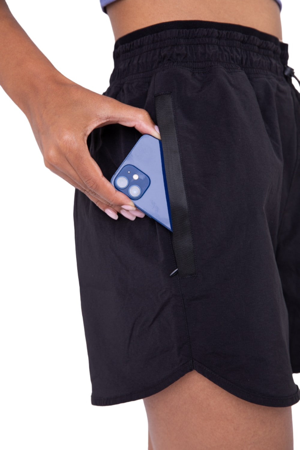 Mono B Toggle Drawstring Shorts AP7043 - Black - Rear View3