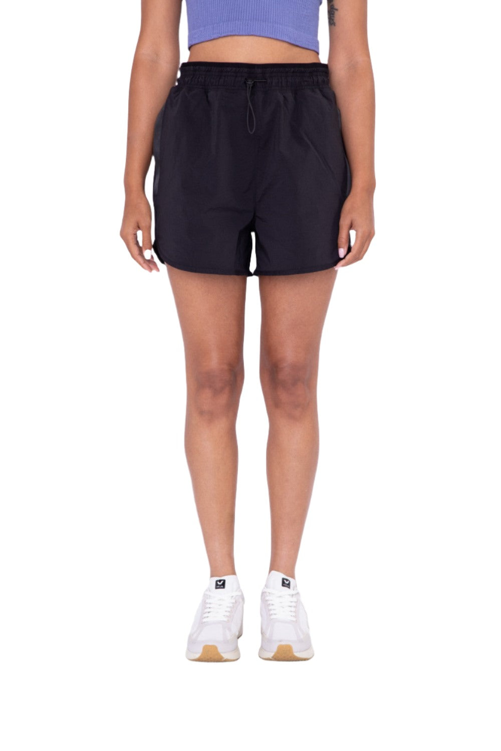 Mono B Toggle Drawstring Shorts AP7043 - Black - Front View