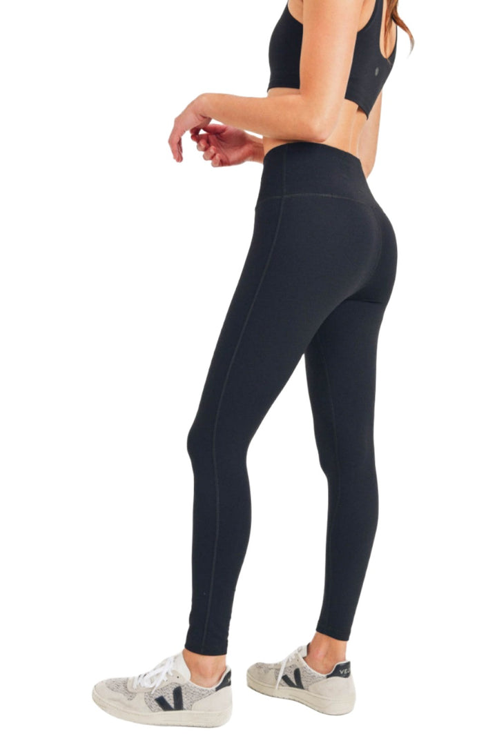 Mono B Bronze - TACTEL-Lycra High-Impact Leggings APH-A034 - Black - Side View