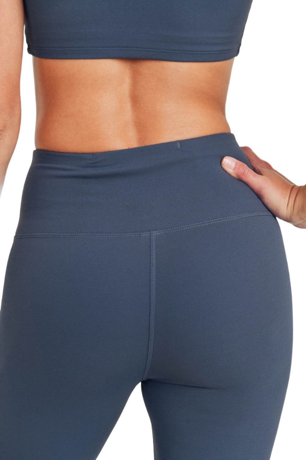 Mono B Bronze - TACTEL-Lycra High-Impact Leggings APH-A034 - Laguna Blue - Rear View