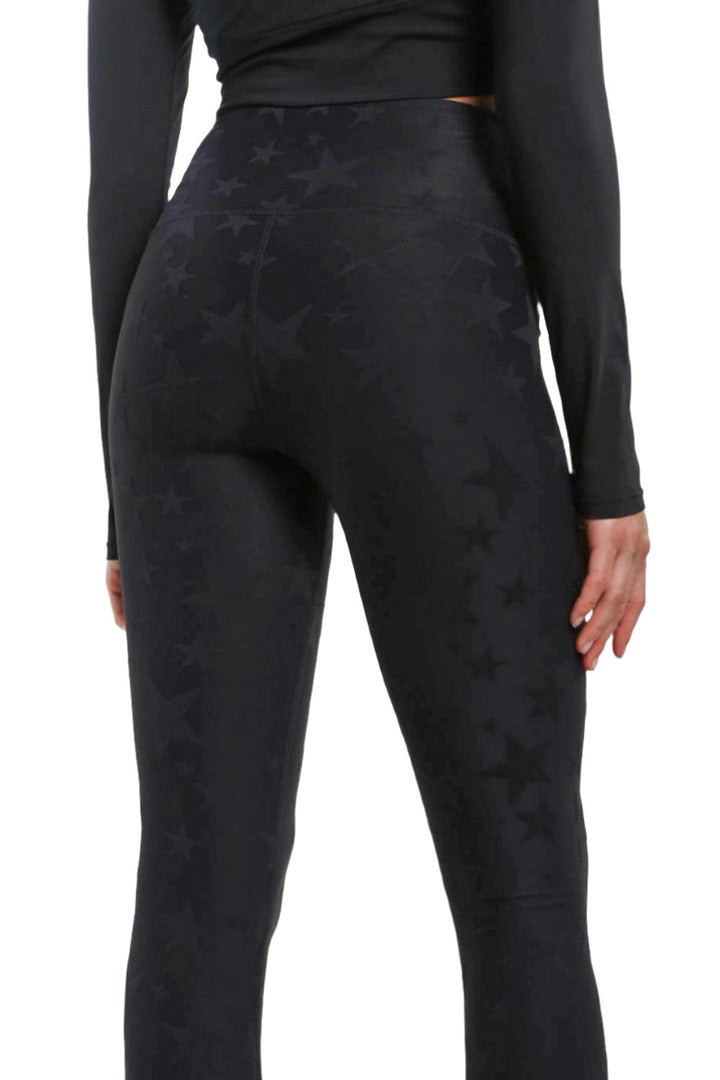 Mono B Seeing Stars High Waist Leggings APH-A0666 and Plus - Black - Back Rear View