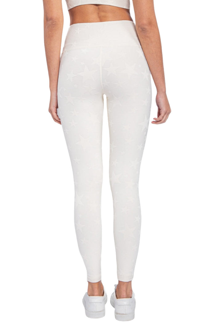 Mono B Seeing Stars High Waist Leggings APH-A0666 and Plus - Natural - Back View