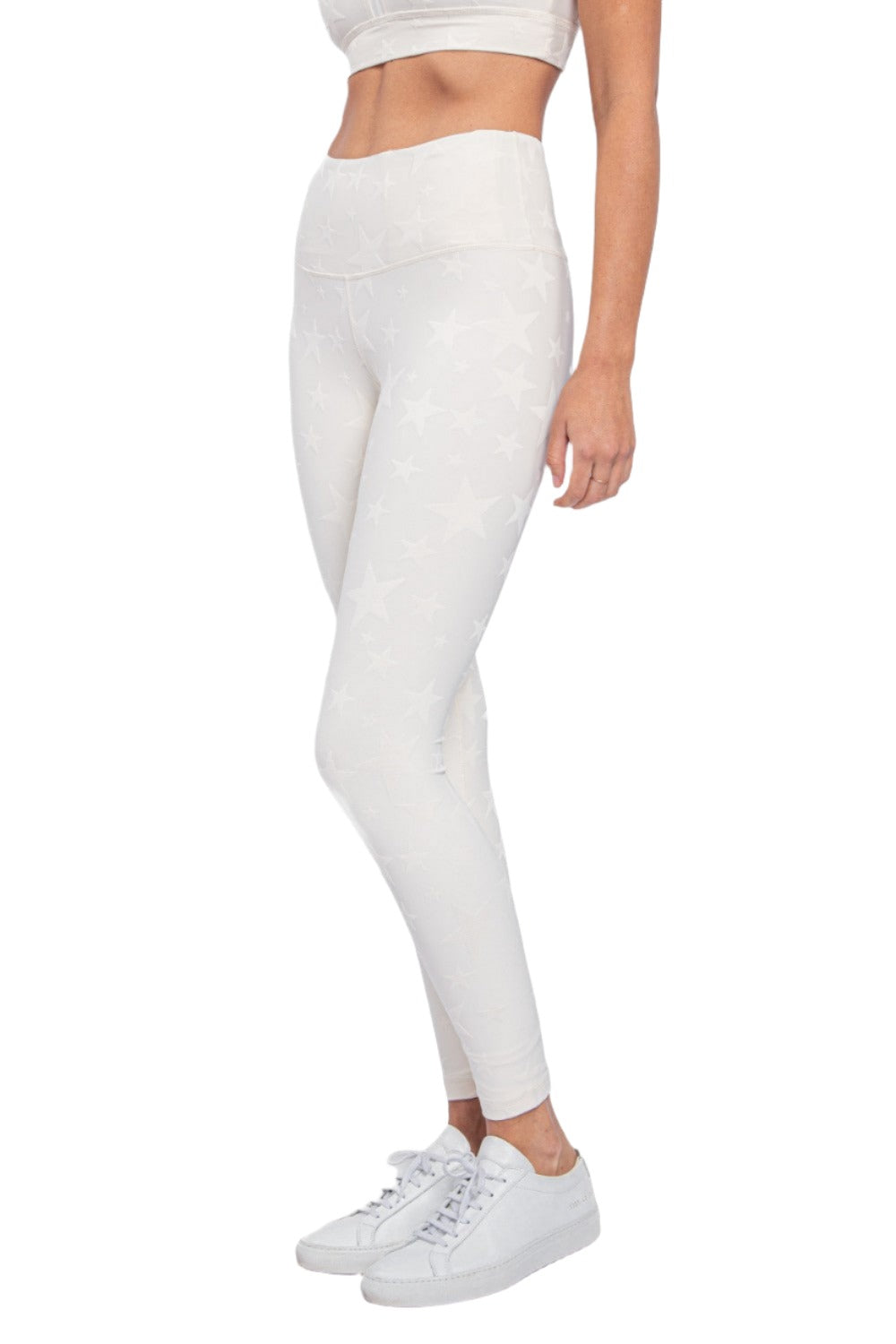 Mono B Seeing Stars High Waist Leggings APH-A0666 and Plus - Natural - Side View2