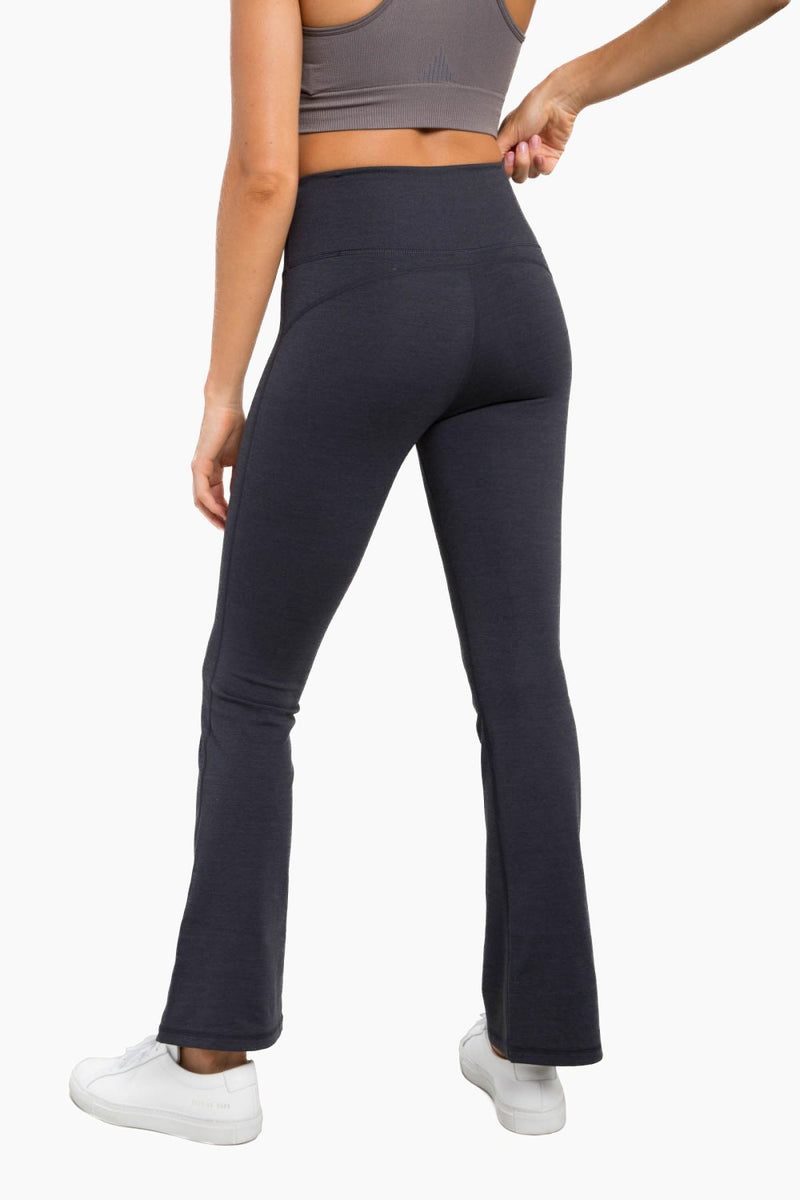 Mono B Flare Swoop Back High-Waisted Leggings APH-A0681 And Plus