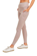 Mono B Newport No Front Seam Splice Swoop Highwaist Leggings APH-A0738 - Iris - Side View
