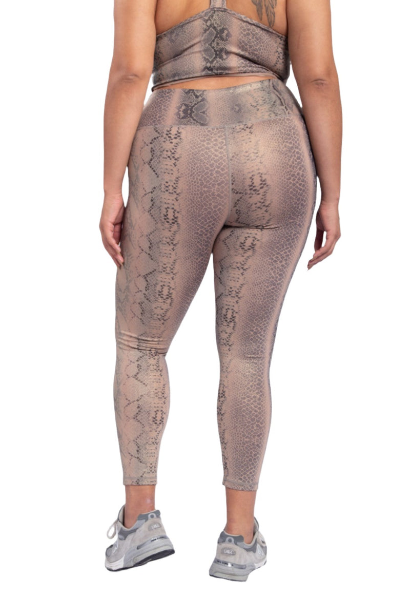 Mono B Shimmer Snake Foil High-Waisted Leggings APH-A0762 and Plus