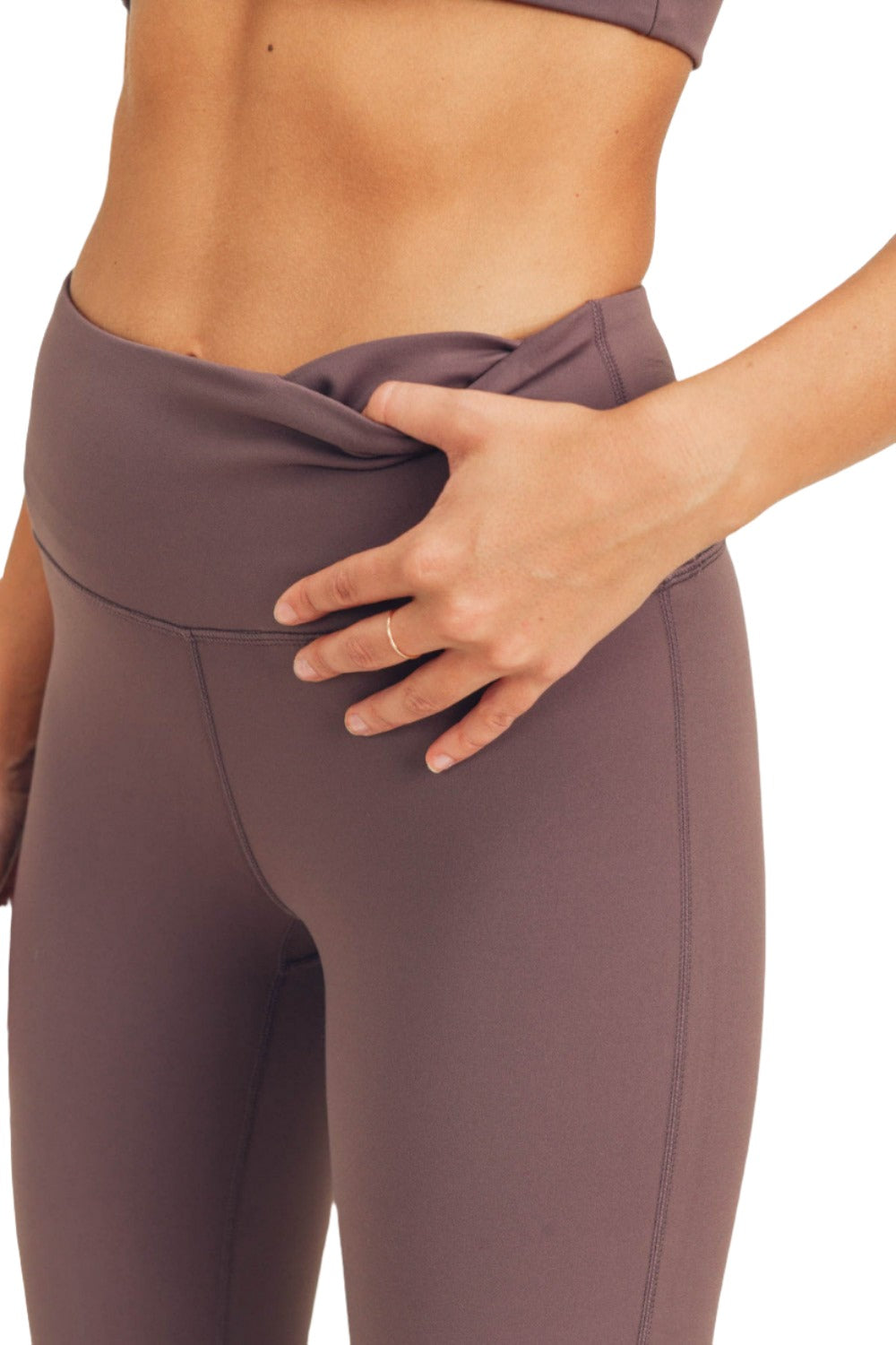 Mono B Newport Performance Essential Highwaist Leggings APH-A0771 - Bark - Rear View