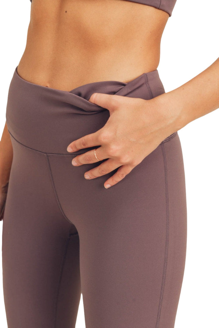 Mono B Newport Performance Essential Highwaist Leggings APH-A0771 - Bark - Rear View