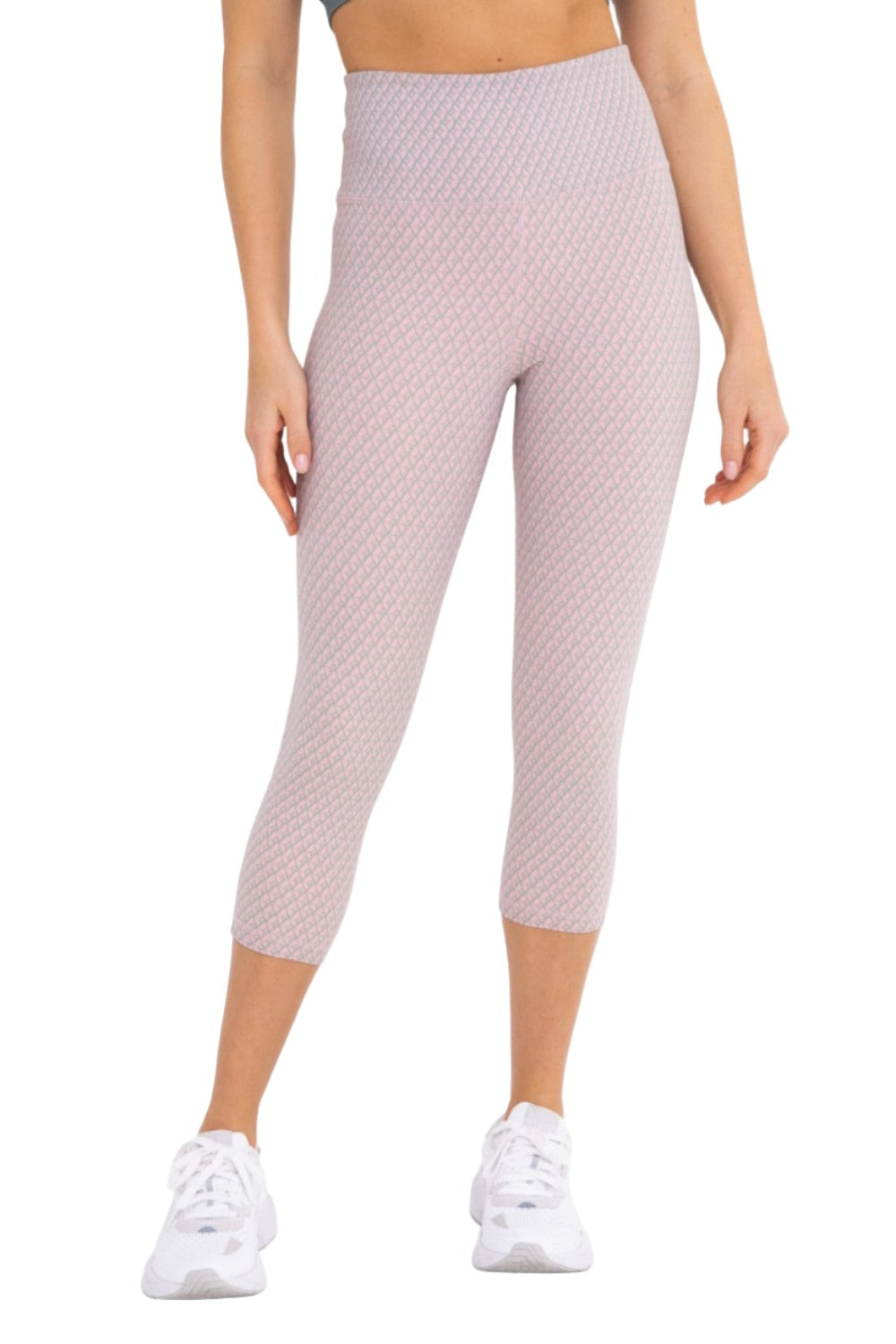 Mono B Geo Spiral High-Waist Capri APH-A08117 - Blossom - Front View