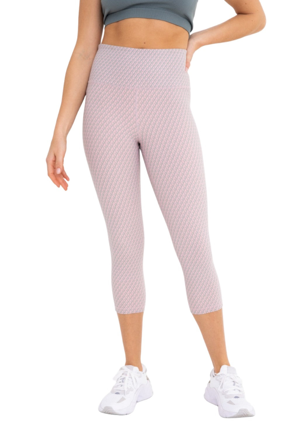 Mono B Geo Spiral High-Waist Capri APH-A08117 - Blossom - Front View