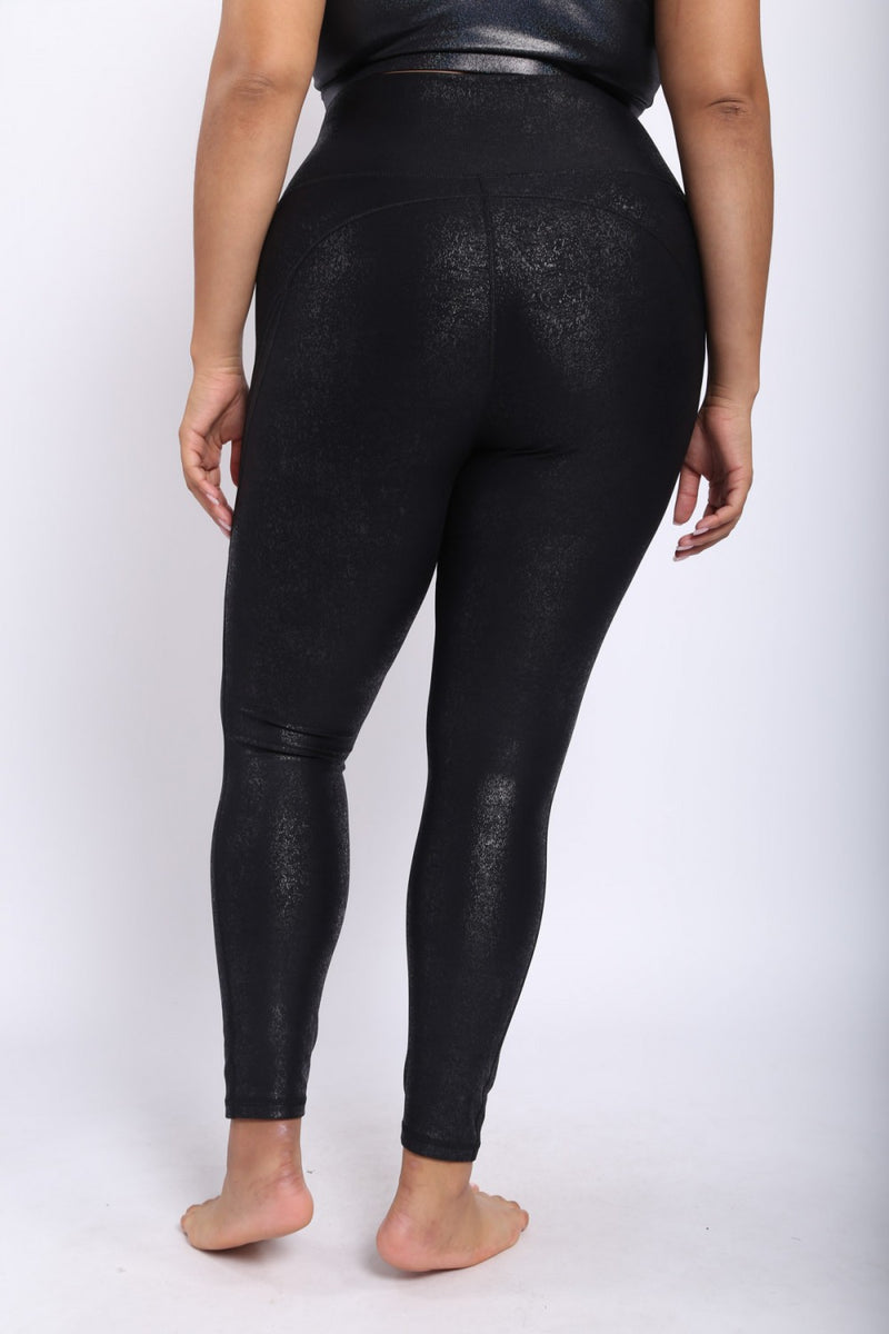 Mono B  High Waist Foil Leggings With Seam Details APH-A0950 and Plus