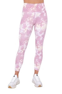 Mono B Tie-Dye Full Length High-Waist Leggings APH-A1260 - Blush - Front View