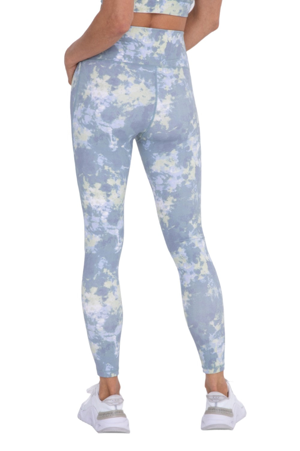 Mono B Tie-Dye Full Length High-Waist Leggings APH-A1260 - Forest - Back View