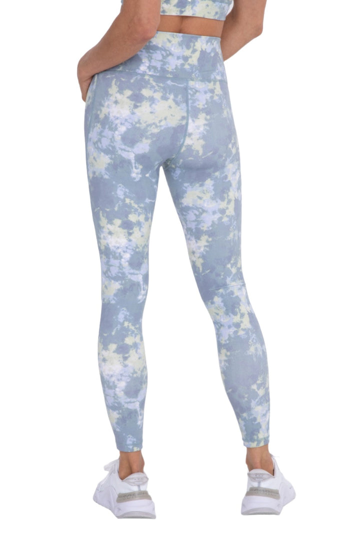 Mono B Tie-Dye Full Length High-Waist Leggings APH-A1260 - Forest - Back View