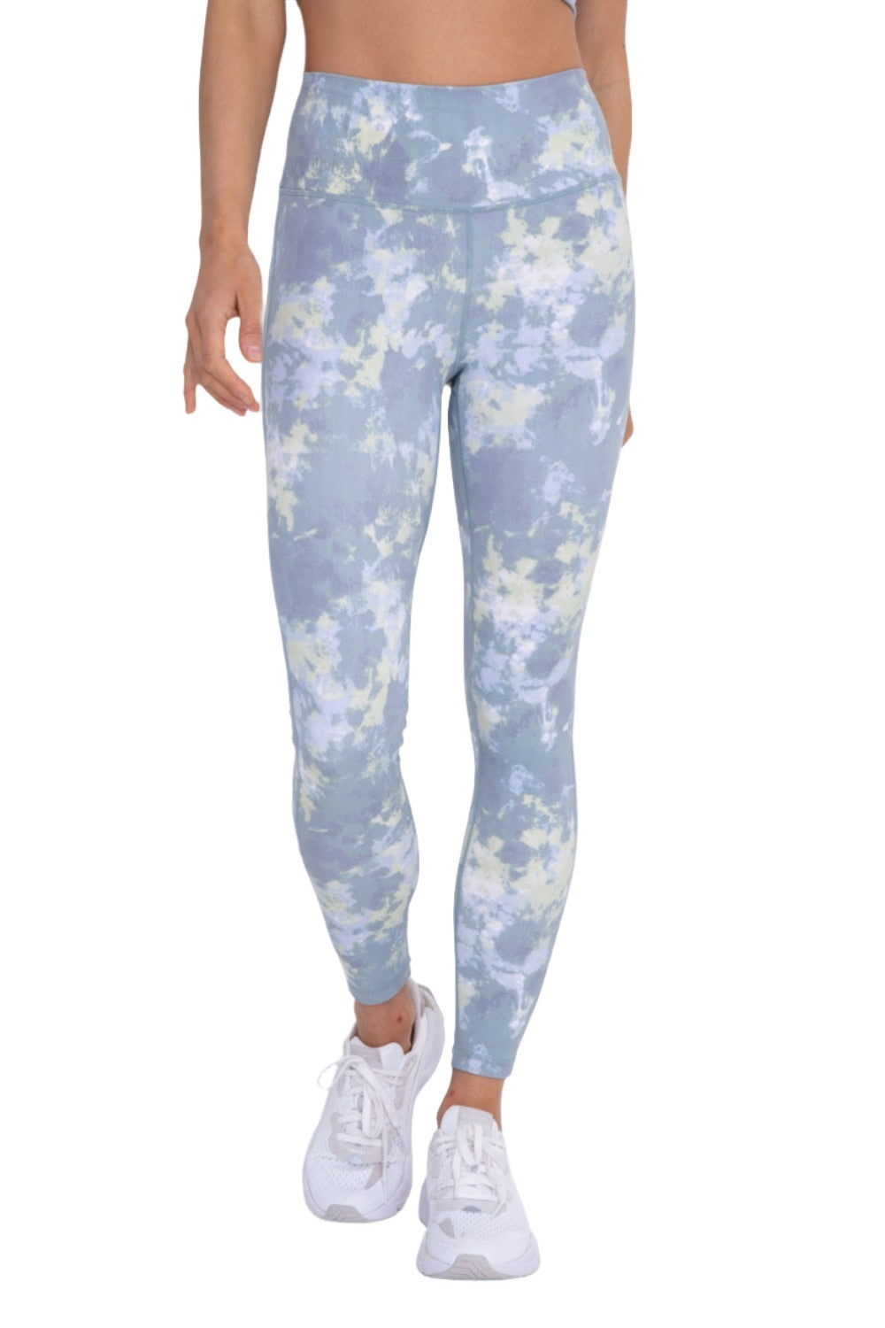 Mono B Tie-Dye Full Length High-Waist Leggings APH-A1260 - Forest - Front View