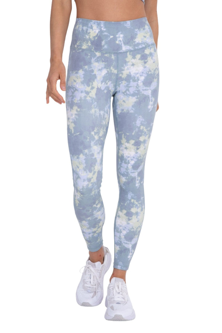 Mono B Tie-Dye Full Length High-Waist Leggings APH-A1260 - Forest - Front View