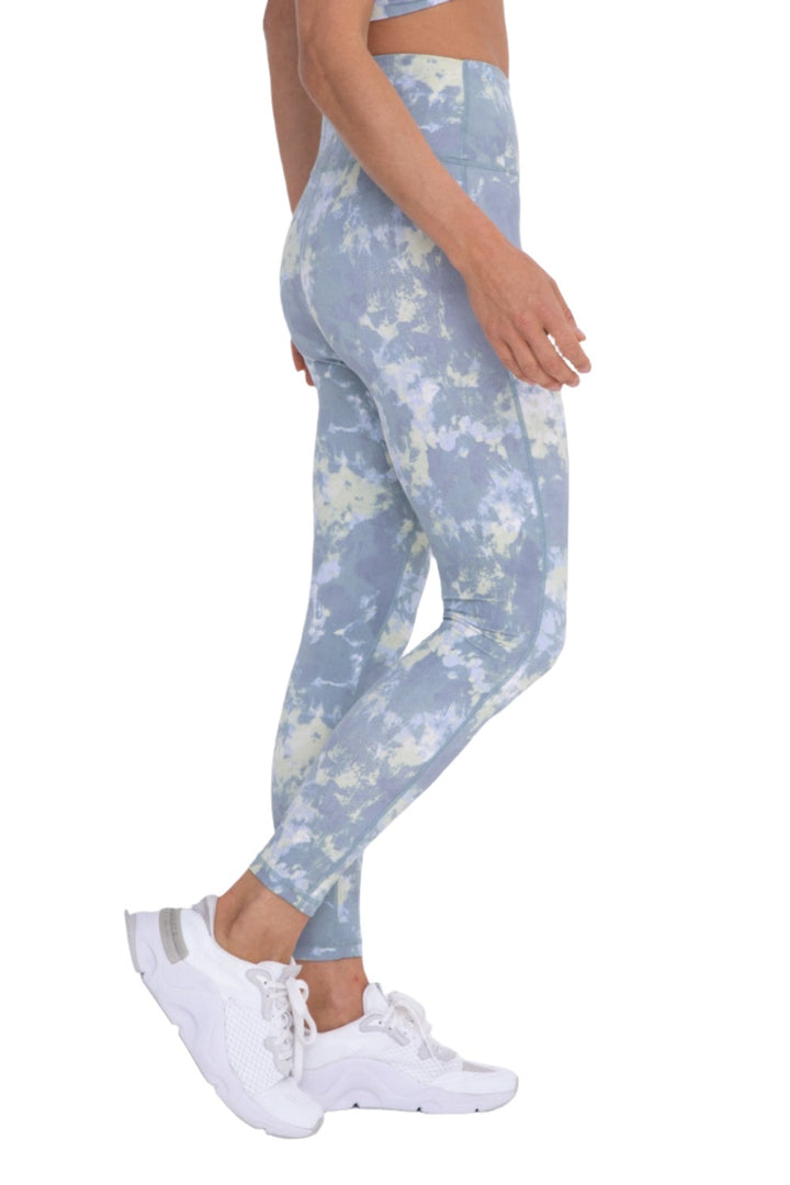 Mono B Tie-Dye Full Length High-Waist Leggings APH-A1260 - Forest - Side View