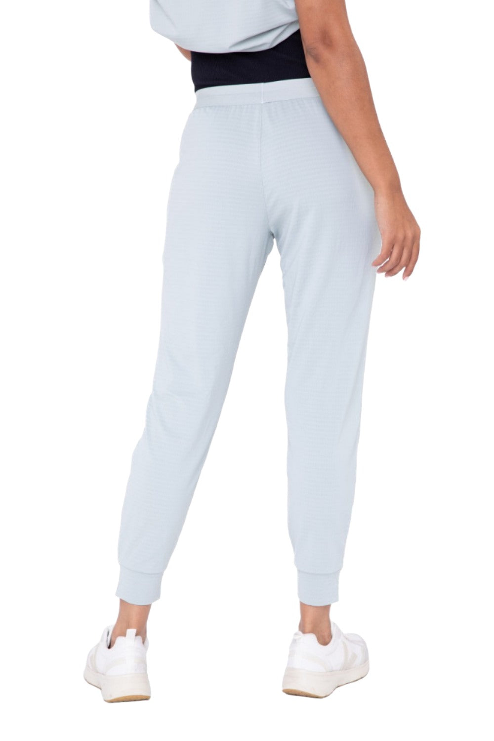 Mono B Active Joggers with Textured Interior AP-B0109 - Aqua Grey - Back View