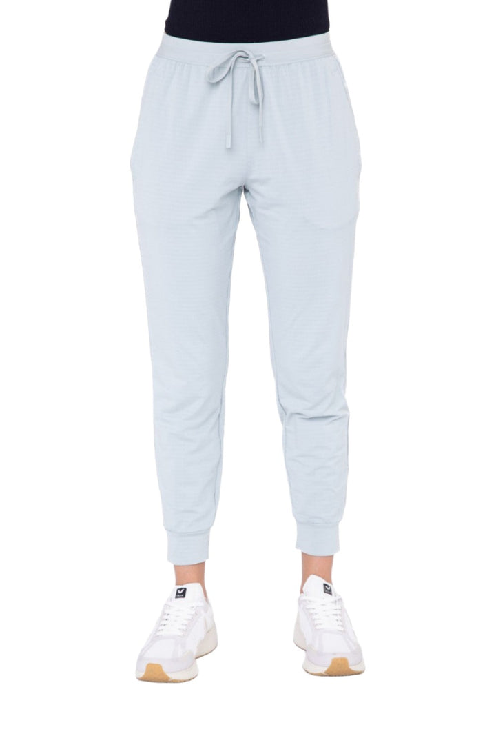 Mono B Active Joggers with Textured Interior AP-B0109 - Aqua Grey - Front View
