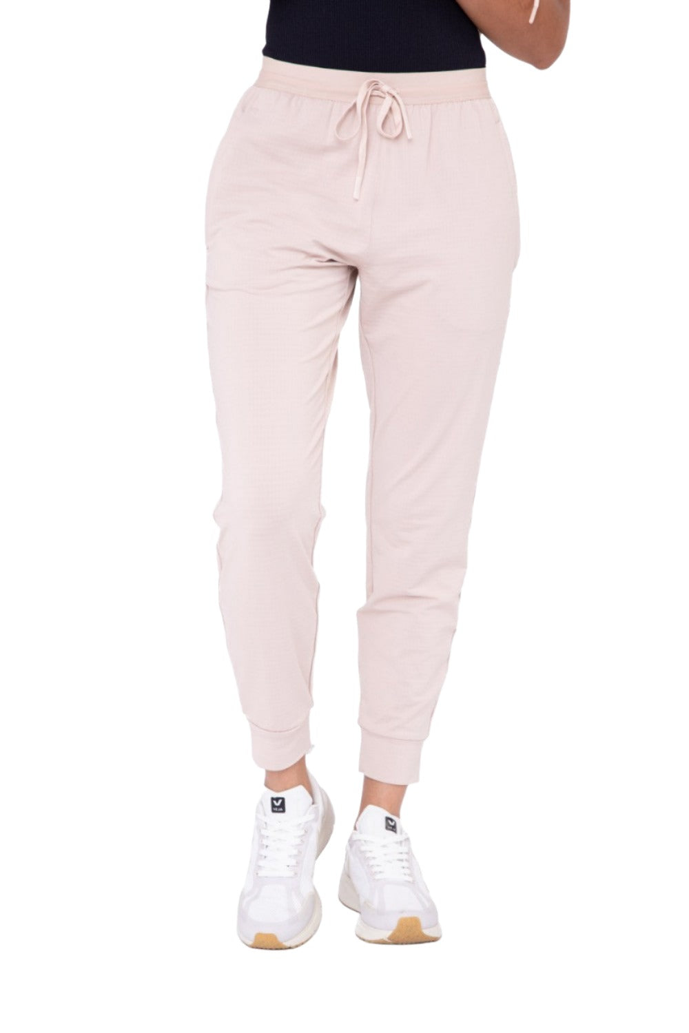 Mono B Active Joggers with Textured Interior AP-B0109 - Stone - Front View