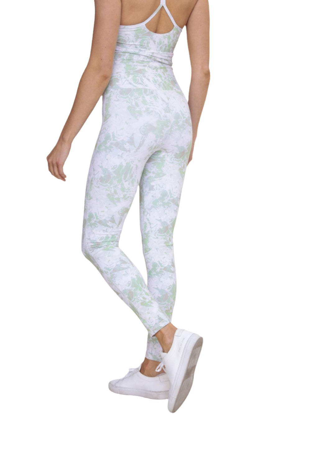 Mono B Whimsy High-Waist Leggings APH-B0120 - Lime Swirl - Back View