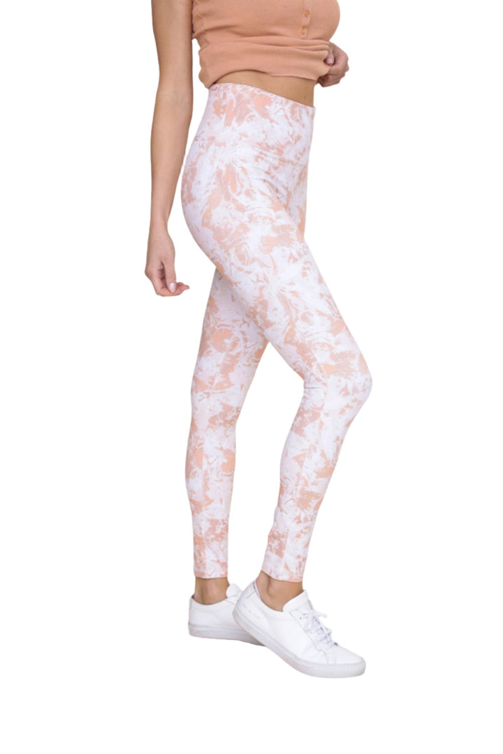 Mono B Whimsy High-Waist Leggings APH-B0120 - Peach Swirl - Side View
