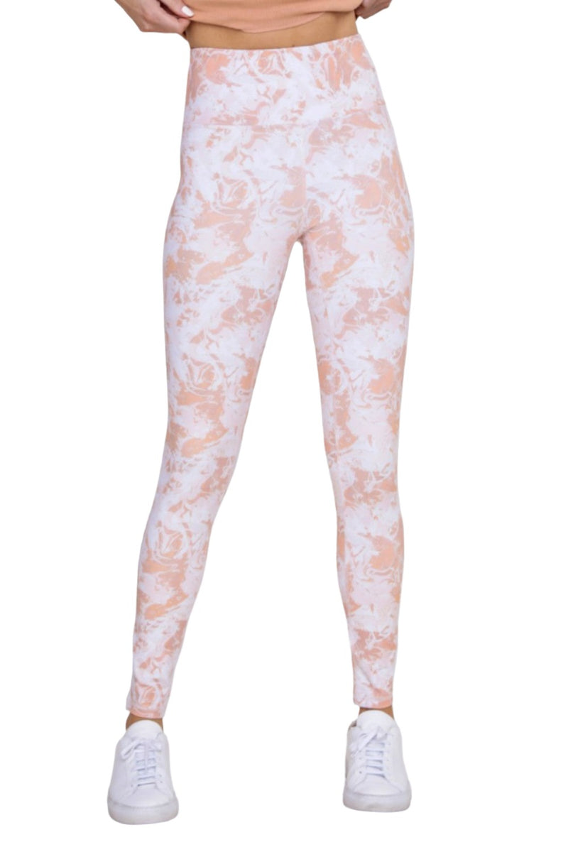 Mono B Whimsy High-Waist Leggings APH-B0120 - Peach Swirl - Front View