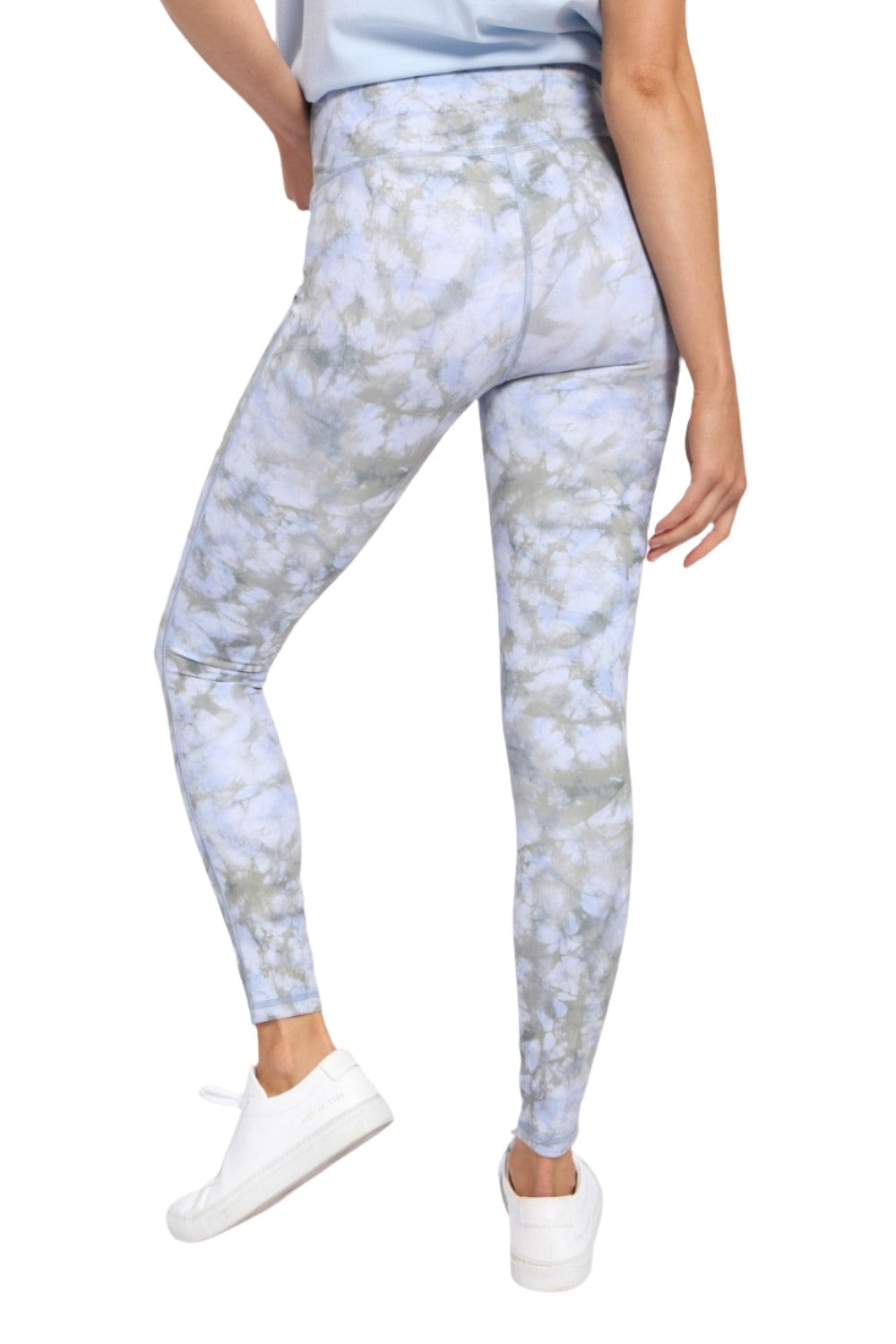 Mono B Ocean Tie-Dye High-Waist Leggings APH-B0157 - Periwinkle Tie Dye - Back View