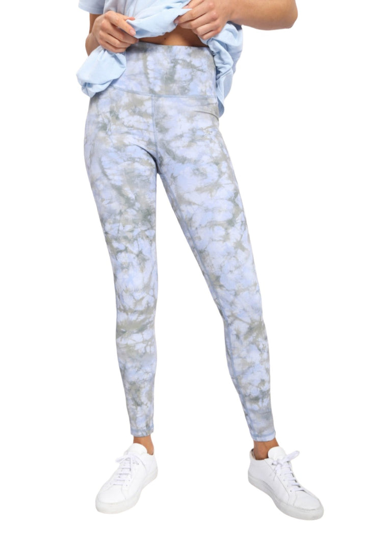 Mono B Ocean Tie-Dye High-Waist Leggings APH-B0157 - Periwinkle Tie Dye - Front View