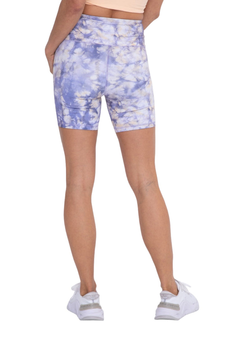 Mono B Ocean Tie-Dye High-Waist Biker Shorts APH-B0158 - Purple Tie Dye - Back View