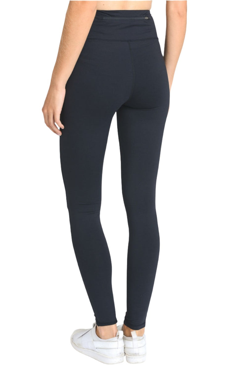 Mono B Tapered Band Solid Cropped Leggings with Back Pockets