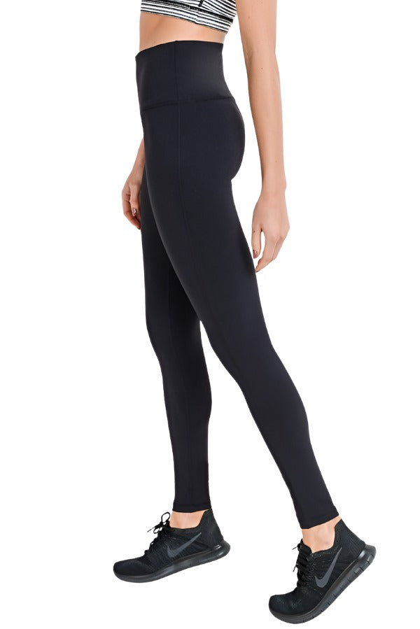Mono B Essential Highwaist Solid Leggings APH2366 - Black - Side View