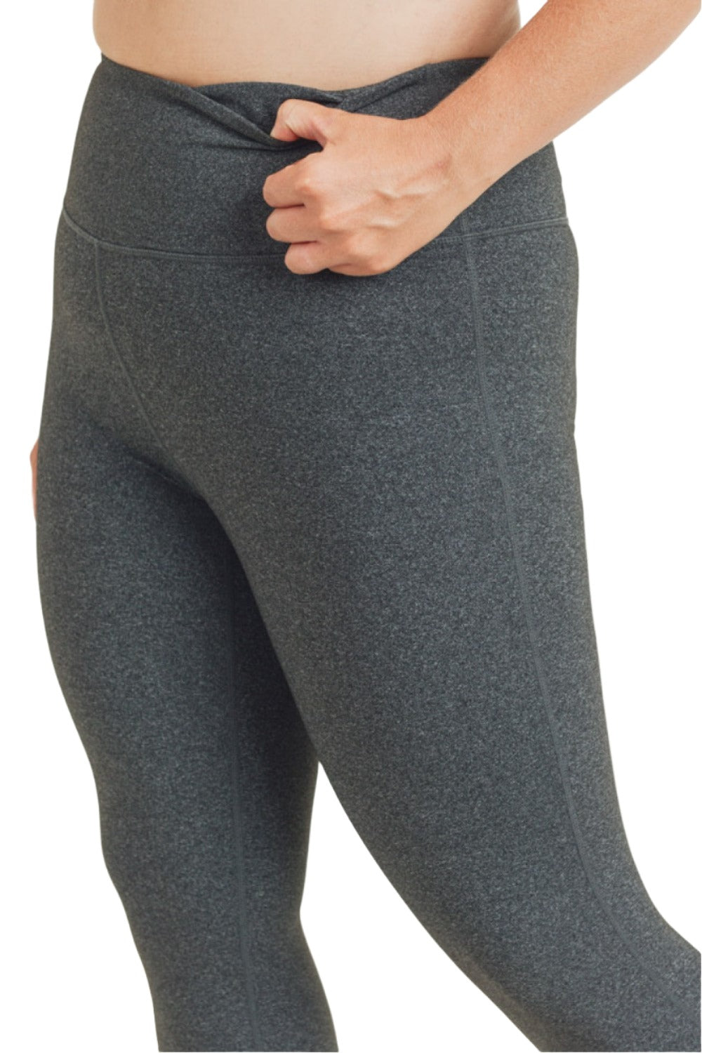 Mono B Essential Highwaist Solid Leggings APH2366 - 2 Tone Melange - Rear View