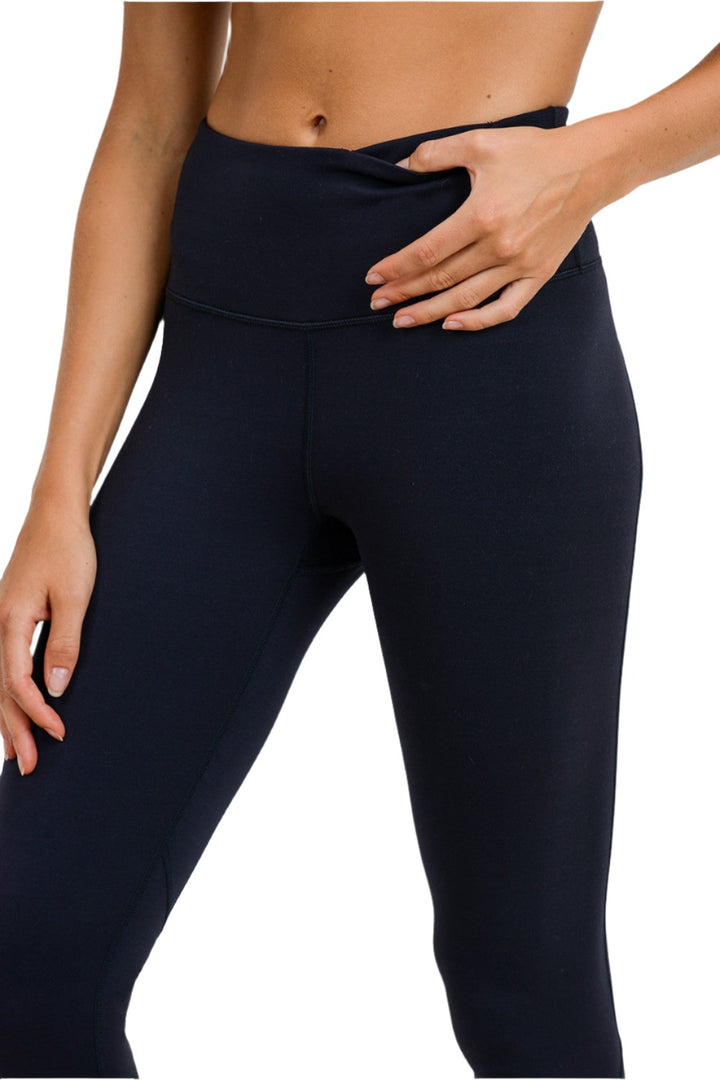 Mono B Perforated Panel Highwaist Performance Leggings APH2461 - Black - Rear View