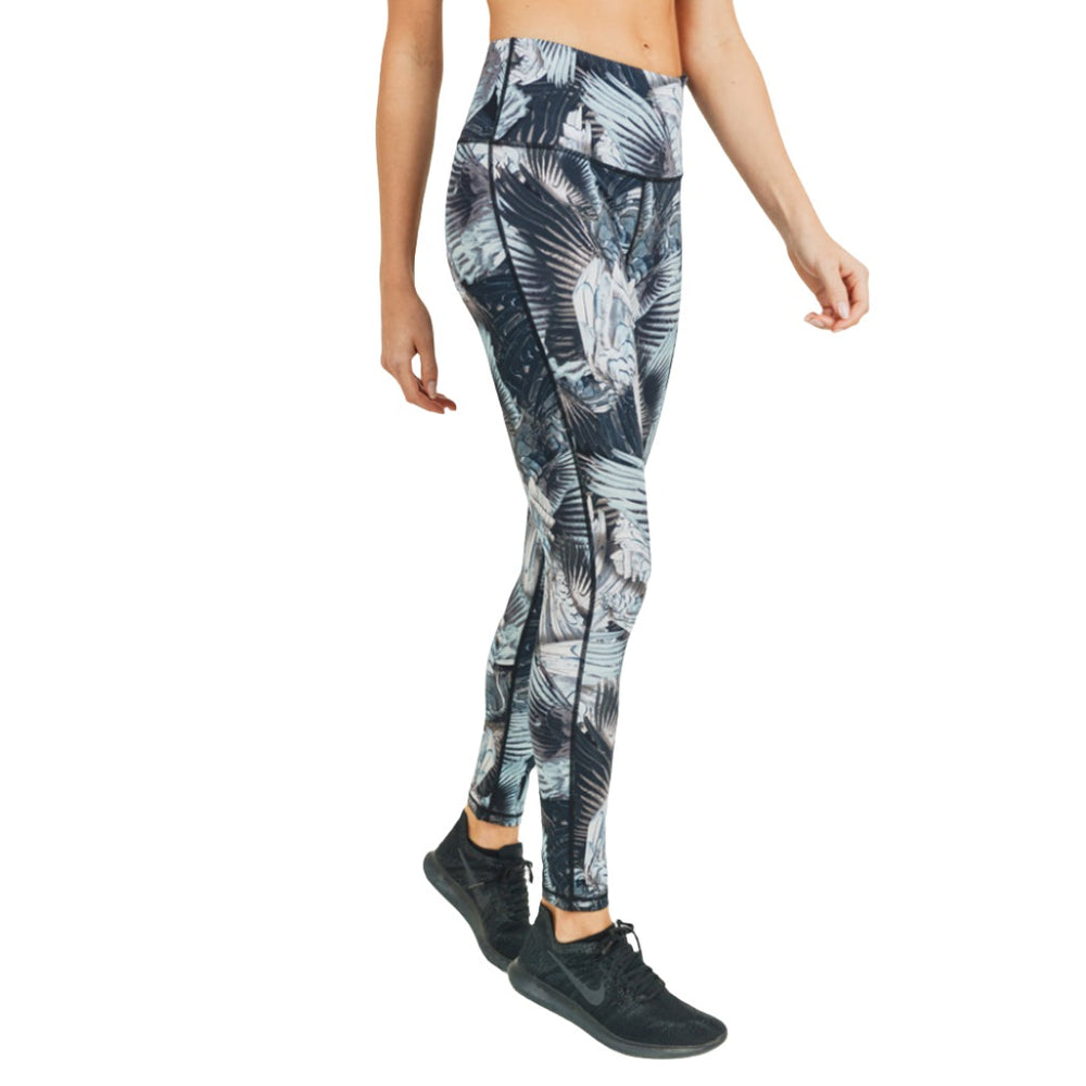 Mono B Tropical Palms Printed Legging APH2644 - Tropical Palms - Side View
