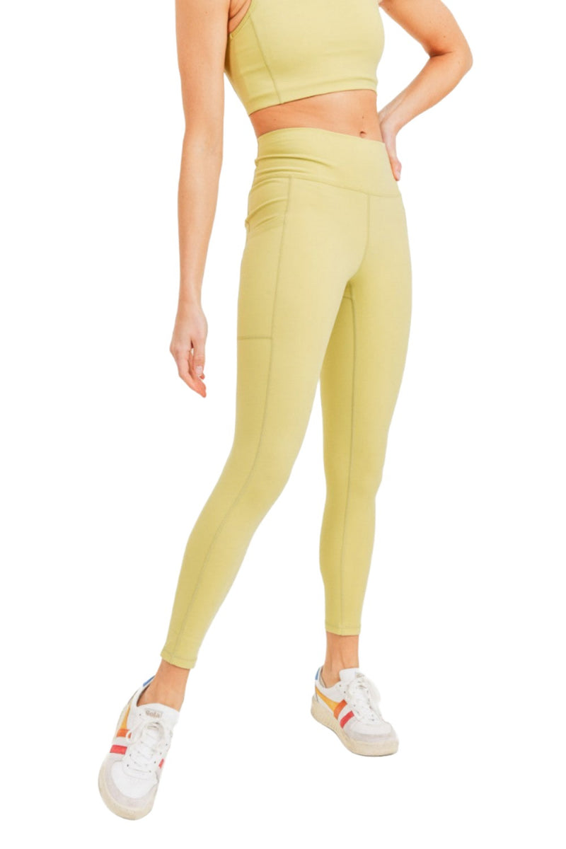 Mono B Lycra-Blend Essential Sweetheart Back High Waist Leggings APH2757