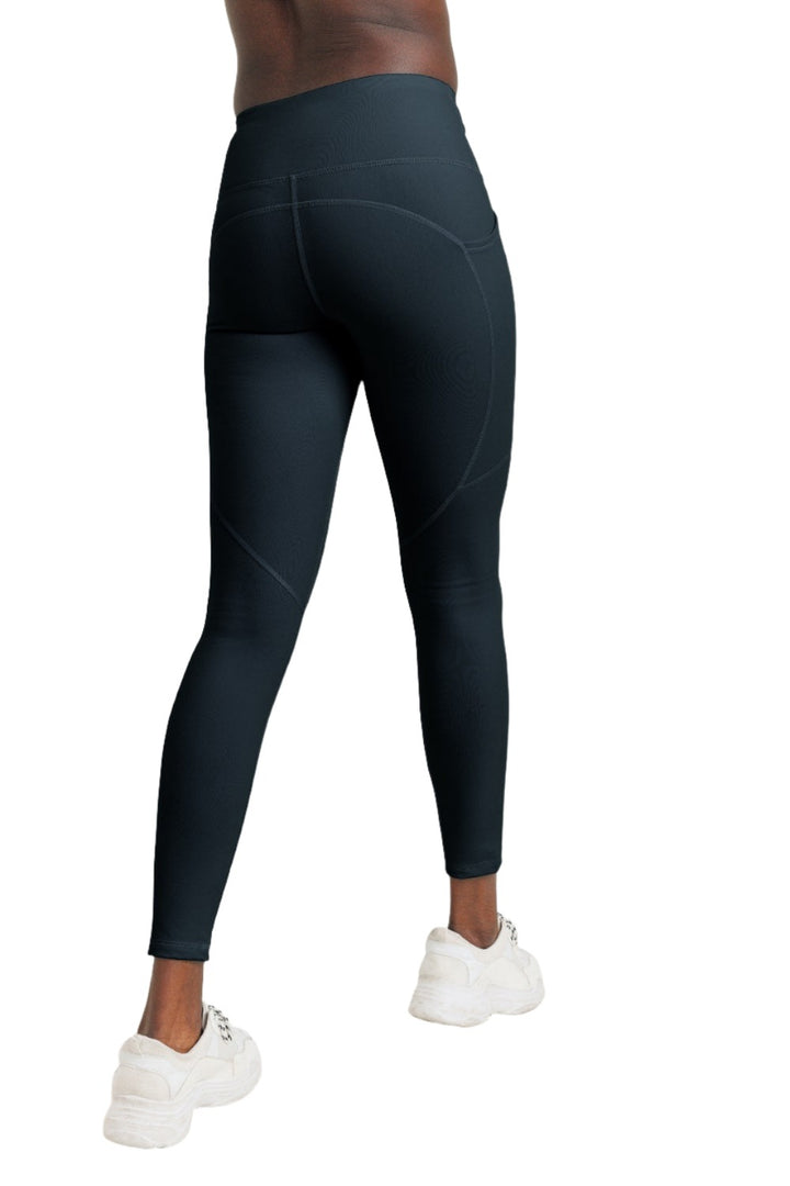 Mono B Swoop Pocket Legging APH2916 and Plus - Black - Back View