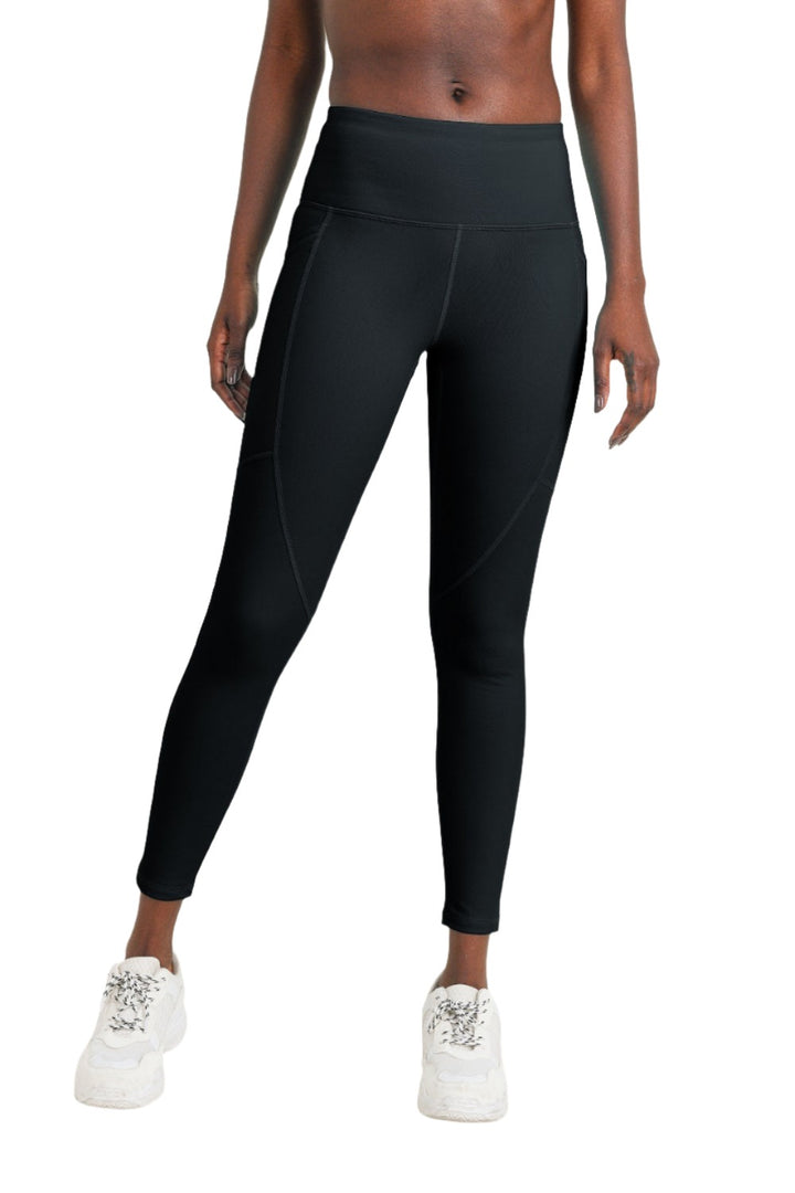 Mono B Swoop Pocket Legging APH2916 and Plus - Black - Front View
