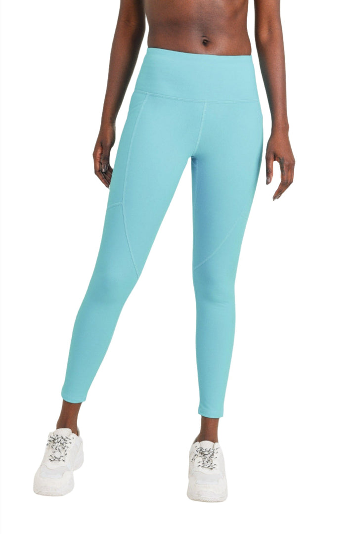 Mono B Swoop Pocket Legging APH2916 and Plus - Turquoise - Front View