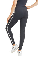Mono B Side Line Reflective Leggings and Plus APH2924 - Black - Back View