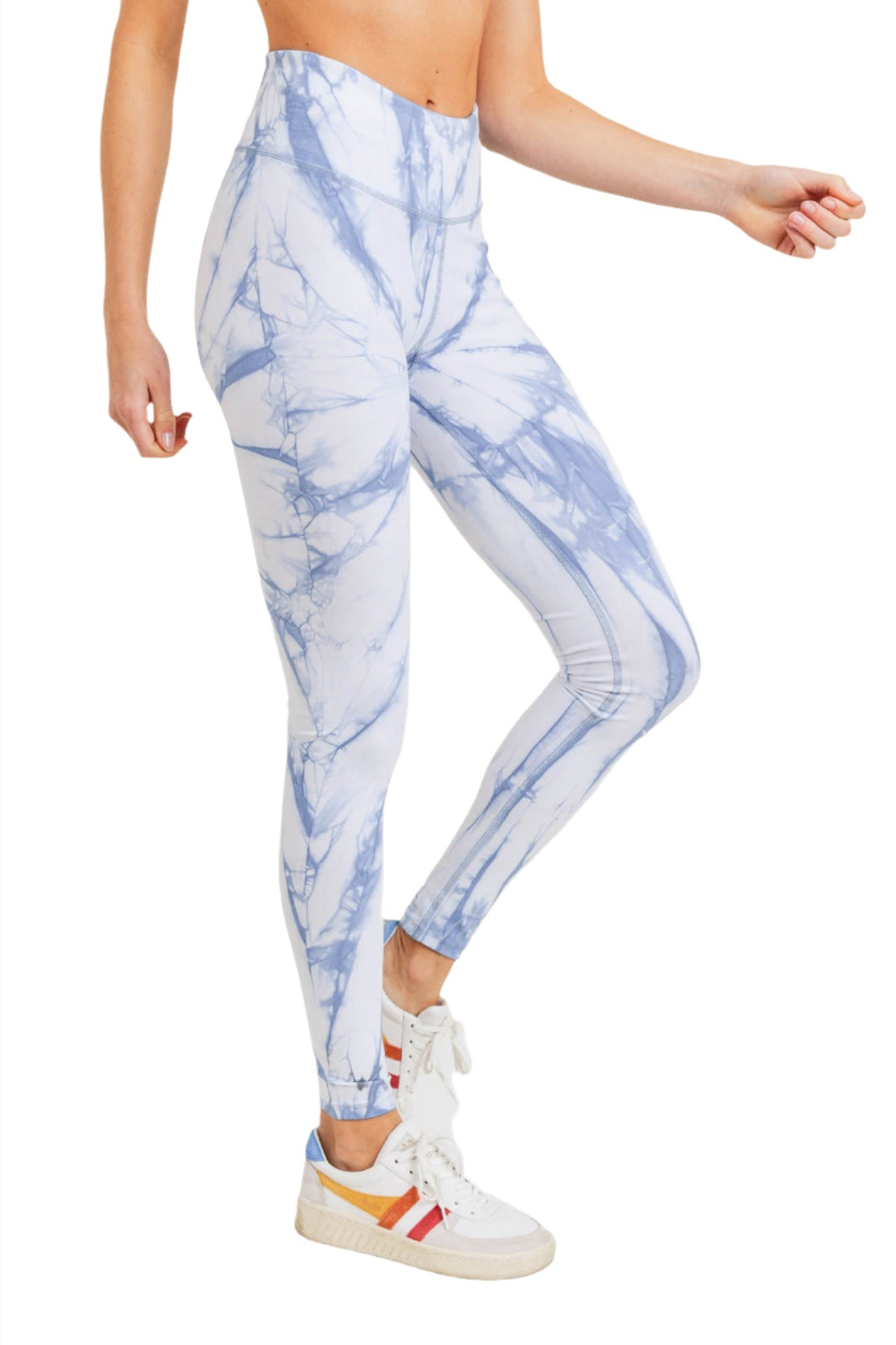 Mono B Tie-Dye Full Length High-Waist Leggings APH3053 - Ocean 11 Tie Dye - Side View