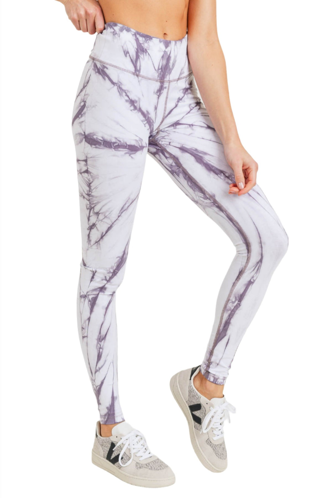 Mono B Tie-Dye Full Length High-Waist Leggings APH3053 - Nirvana Tie Dye - Side View