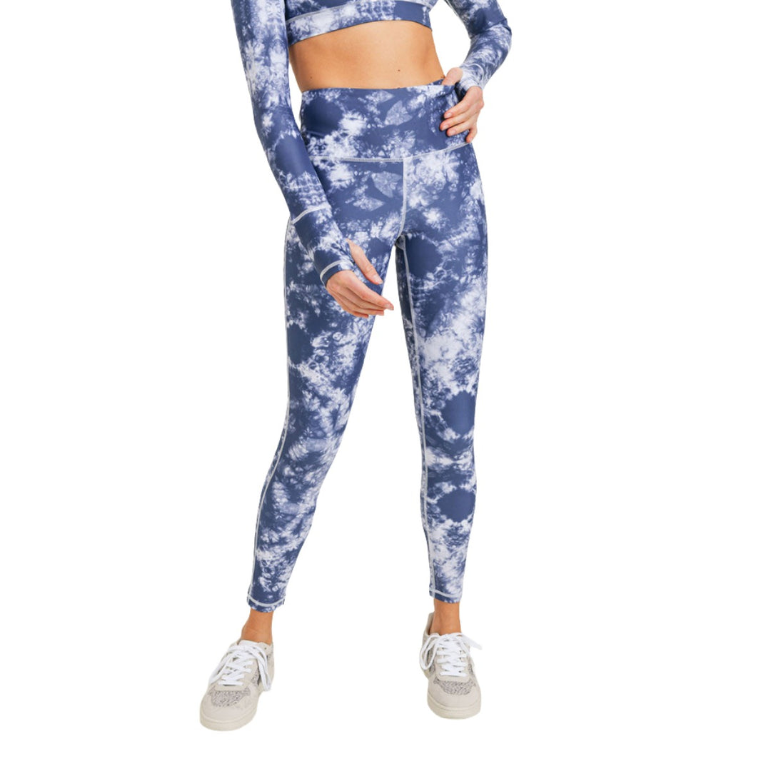 Mono B Tie Dyed Leggings APH3067 - Pink Tie Dye - Front View