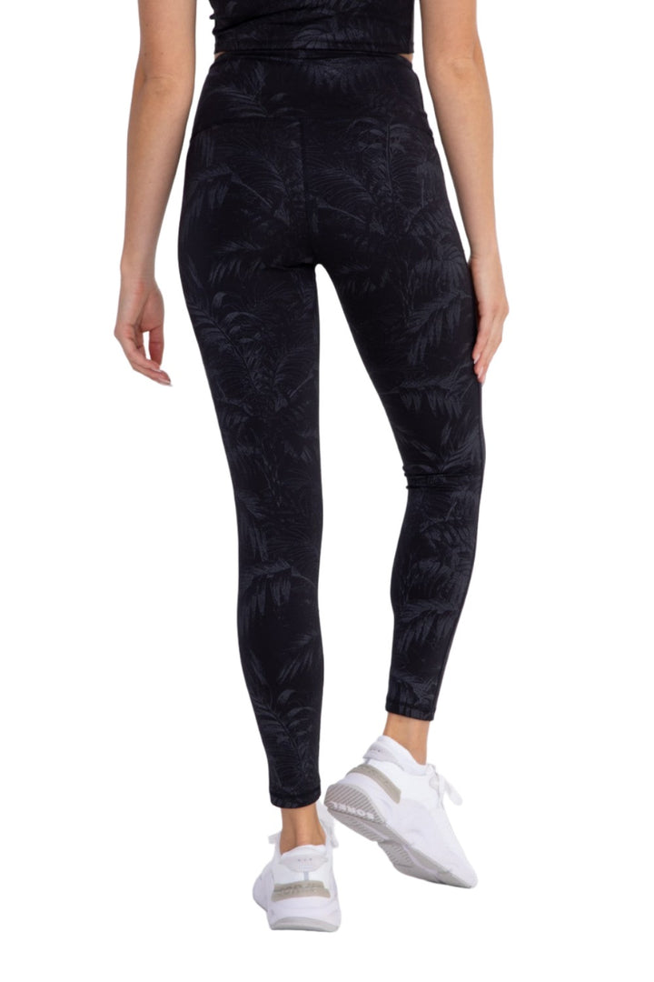 Mono B APH3069 Tropical Foil Print High-Waisted Leggings - Foil Print - Back View