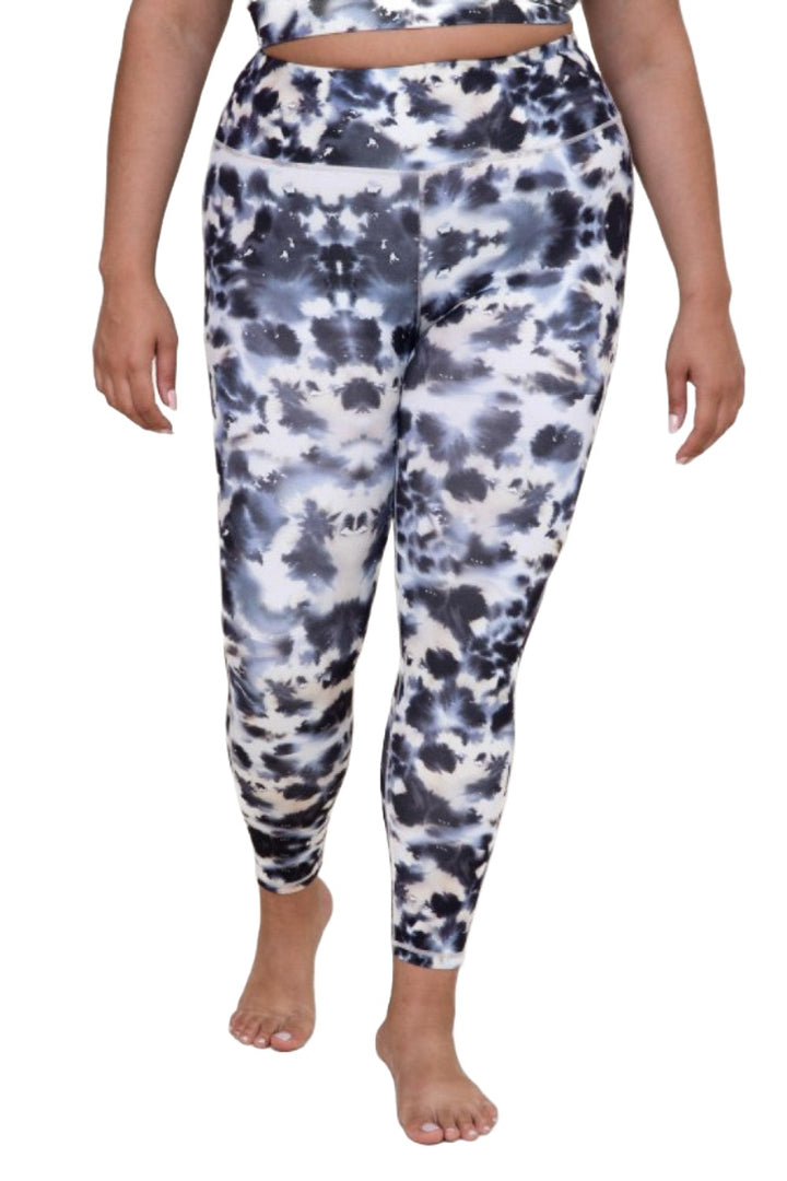 Mono B Inkblot High Waist Leggings APH3109 and Plus - Inkblot - Front View
