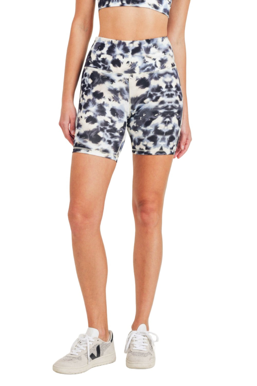Mono B Inkblot Kaleidoscope Highwaist Shorts APH3111 and Plus - Inkblot - Front View